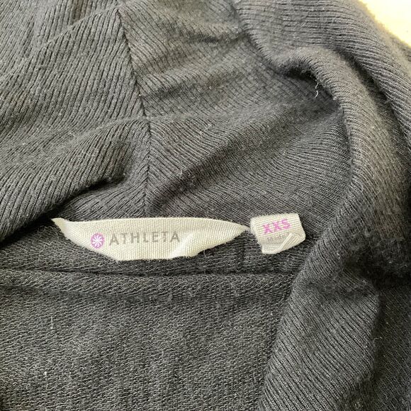 Athleta Studio Wrap Waterfall Open Front Cardigan women’s XXS black magnetic - Picture 8 of 12